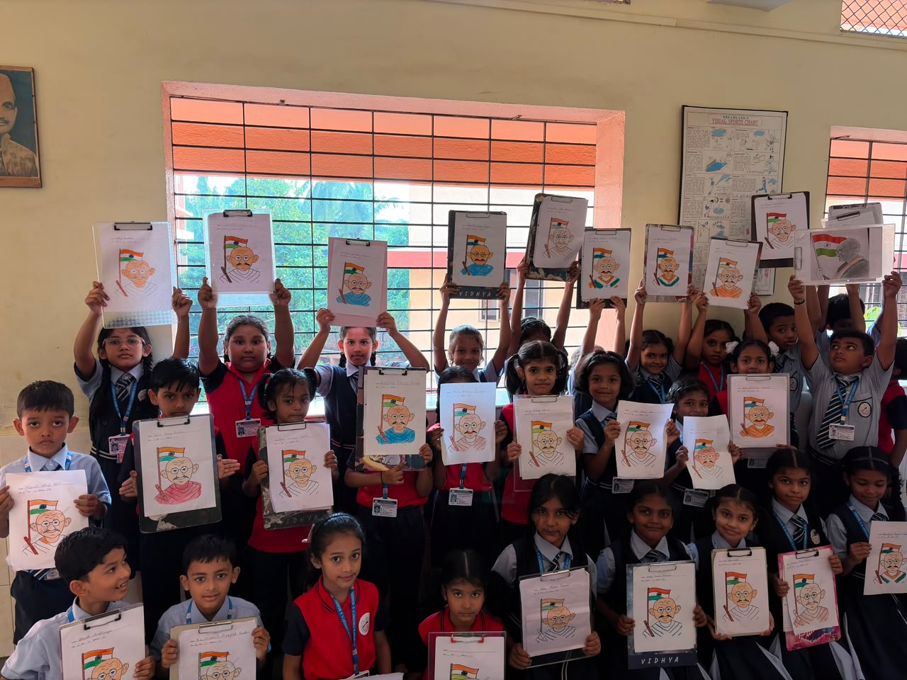 Classes I & II – Gandhiji Picture Colouring Activity
