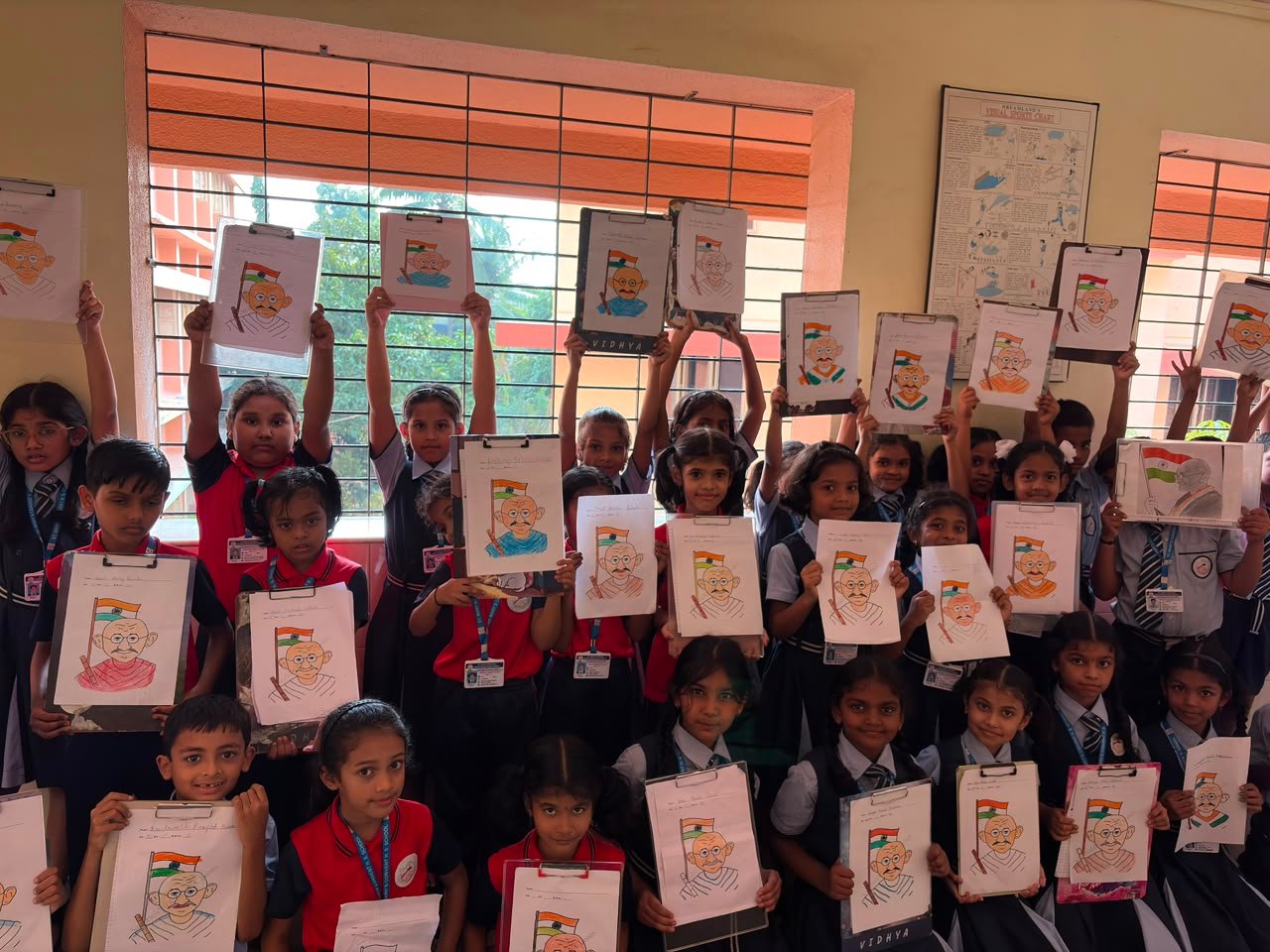 Classes I & II – Gandhiji Picture Colouring Activity