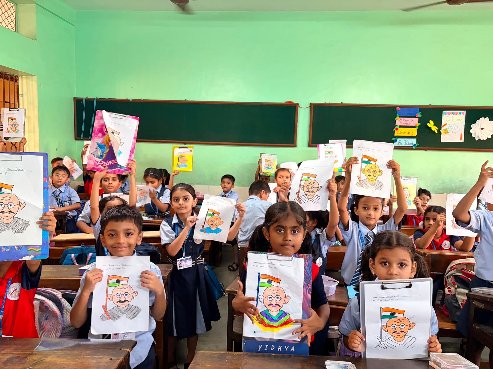 Classes I & II – Gandhiji Picture Colouring Activity