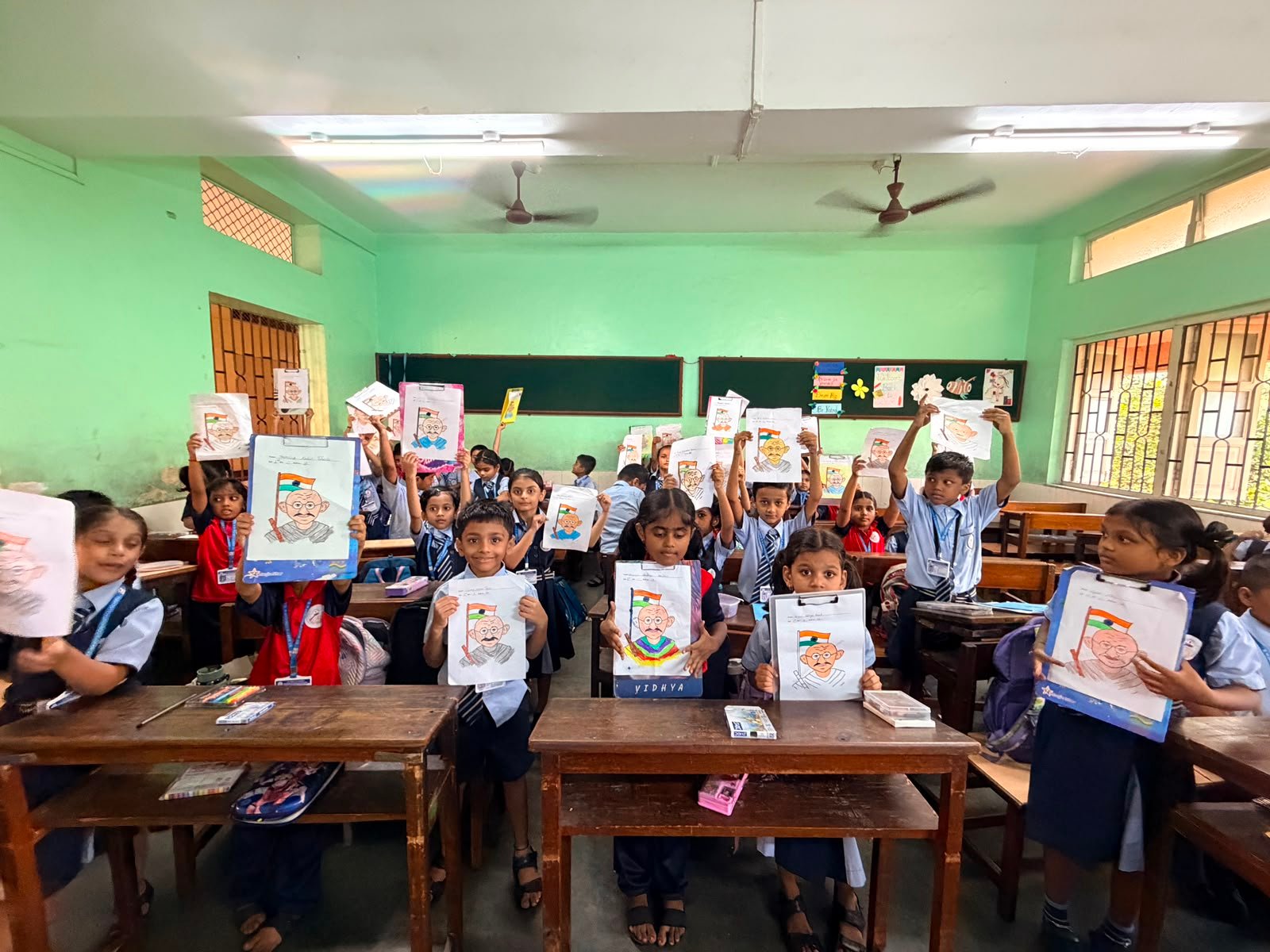 Classes I & II – Gandhiji Picture Colouring Activity